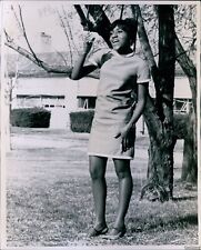 1968 Sarah Washington Black Student Poses Outside Classroom Education Photo 8X10 picture