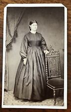 1861 CDV, Portrait of Stern, Pretty Young Woman Waynesburg PA Revenue Tax Stamp picture
