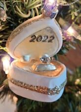 NEW ENGAGEMENT RING CHRISTMAS TREE ORNAMENT 2022 ❤️ HEART SHAPE RING BOX 💍 picture