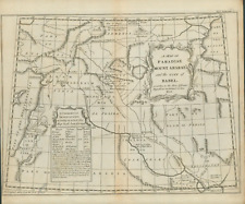 Antique Biblical Map Mt Ararat were Noah Ark Landed & City of Babel 17th century picture