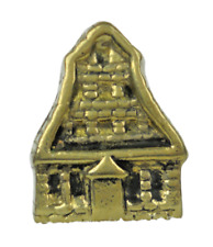 Vintage Solid Brass Miniature 19th Century Village Townhouse Office Building picture