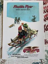 vintage postcard advertising Flexible flyer sleds sledding winter Philly picture