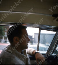 pc01 3D 1950s Stereoview Slide Man behind wheel Quebec Canada 813a picture