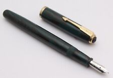 Guider Ebonite Handmade Fountain Pen Teal Blue & Black Vintage New Old Stock picture