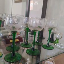 Green stem LUMINARC France wine glasses VINTAGE picture