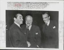 1954 Press Photo French Leader Pierre Mendes-France/Colleagues Post-NATO Meeting picture