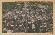 Bakersfield California business area c1940 birds eye view linen postcard A658 picture