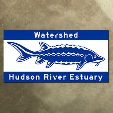 New York Hudson River Estuary watershed road highway sign sturgeon fish 16x8 picture