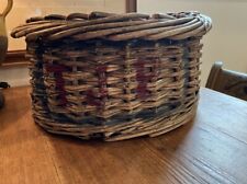 Antique French Wicker Harvest Wine Basket picture
