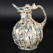 Rare Large Ancient Roman Glass Jug with Rainbow Patina Circa 1st-2nd Century AD picture