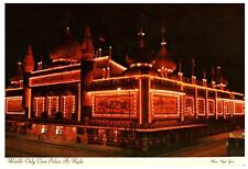 Corn Palace at Night Postcard South Dakota Mitchell Lights Vintage  picture