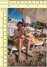 Funny Big Sand Feet Beach, Abstract Portrait Shirtless Man Guy Male old photo picture
