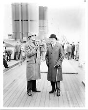 Sherlock Holmes Basil Rathbone & Nigel Bruce onboard ship vintage 5x7 photo picture