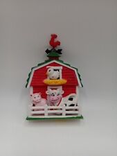 Nobel Hall Little Red Barn & Farm Yard Cow Pig Chicken Rooster Fridge Magnet Set picture
