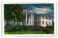 Postcard Night-Time Scene of Pritchell Hall, Ridgecrest Baptist Assembly, NC X18 picture