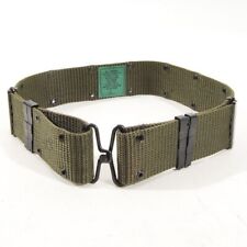 US Military Vietnam Era Nylon OD Green Pistol Belt Brass Buckle Belt Large MINT picture