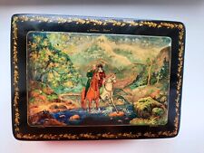 Mstera 1950's Russian Lacquer Box Vintage Handmade author's work Palekh picture