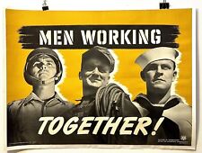 WWII Poster “Men Working Together” - 30x40 - 1941 - Linen Backed picture
