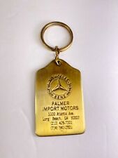 Vintage Brass Key Chain  PALMER IMPORT MOTORS, Alantic Ave. Long Beach Mercedes  picture