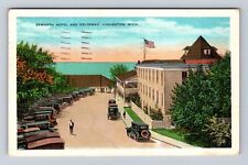 Ludington MI-Michigan, Epworth Hotel And Driveway, Vintage c1935 Postcard picture