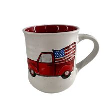 Sheffield Home Ceramic 18oz The Land I Love Coffee Mug Cup Pottery Red Truck USA picture