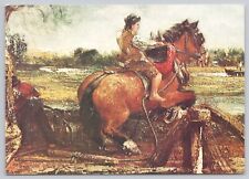 London England UK, Leaping Horse Painting Detail by John Constable, Vtg Postcard picture