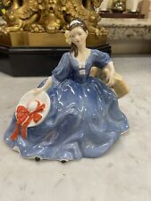 Vintage Royal Doulton & Co Lady In Blue Dress & White Hat Elyse Figurine picture