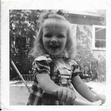 50s 60s LITTLE CHILD Vintage FOUND PHOTOGRAPH bw  GIRL Original Snapshot 911 18 picture