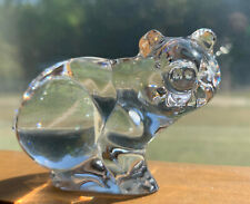 Daum France Clear Crystal Pig Figurine ~Signed 3