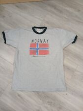 Vintage Disney Epcot Norway Shirt Flag Ringer Gray Large World Showcase picture