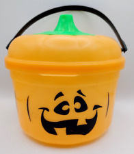 Vintage 1993 McDonald’s Happy Meal Halloween Orange Pumpkin Candy Bucket Pail picture