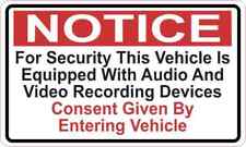 5x3 Audio And Video Recording Consent Magnet Car Truck Vehicle Magnetic Sign picture