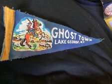 Rare VINTAGE circa 1950's GHOST TOWN LAKE GEORGE NY New York STORYTOWN Pennant picture