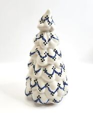 Vtg Boleslawiec Christmas Tree Ceramic Figure Ceramika Artystyczna Blue Ribbon 8 picture