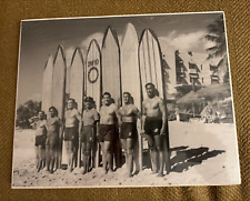 Surfers at Waikiki Beach, Hawaii - 1930 -Duke Kanamoku  Vintage Photo Print picture