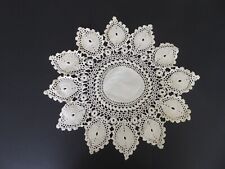 Vintage Handmade Crochet Lace Pineapple Table Cover Doilies 14x15