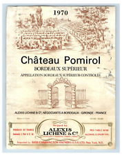 1970 Chateau Pomirol Bordeaux Superieur French Wine Label S98E picture