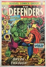 DEFENDERS #10 (Marvel Comics 1973) AVENGERS crossover (VF) HULK vs THOR picture