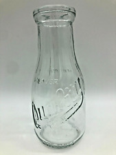 Vintage Milk Bottle 1 Pint WEAVER QUALITY Blue Ribbon Products Clear Glass USA picture