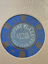 $100 Dupont Plaza San Juan Puerto Rico Casino Blue Chip ***VERY RARE*** picture