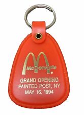 VTG McDonalds Promotional 1994 Grand Opening Painted Post NY Plastic Keychain 3” picture