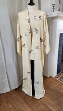 Japanese Kimono Pale Yellow Washable Polyester Unused Hand Sewn picture
