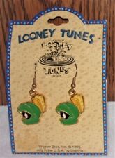 VINTAGE 1995 WARNER BROS. LOONEY TUNES MARVIN THE MARTIAN DANGLE EARRINGS. picture