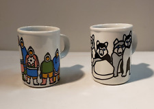 Lot of 2 - Marc Tetro Eskimos & Huskies Coffee Mugs By Danesco picture