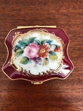 Vintage Imperia Limoges Porcelain Floral France Trinket Box 22K picture
