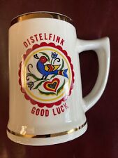 Vintage ‘Distelfink’ Good Luck Ceramic Mini Stein/Mug By Lewis Bros. Yonkers, NY picture