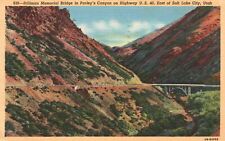 Postcard 1949 Stillman Memorial Bridge Parley's Canyon H.way East Salt Lake City picture