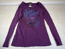 Women's Harley Davisdon Purple Long Sleeved Tshirt, Large, Woodstock New York picture