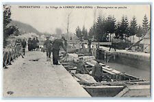 c1940's The Village Of Lorroy-Sur-Loing Moving to Peniche Floods France Postcard picture