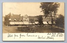 1905 RPPC MILLER BLOCK RED OAK, IOWA, NORDQUIST DAWSON OPERA WAGONS Postcard PS picture
